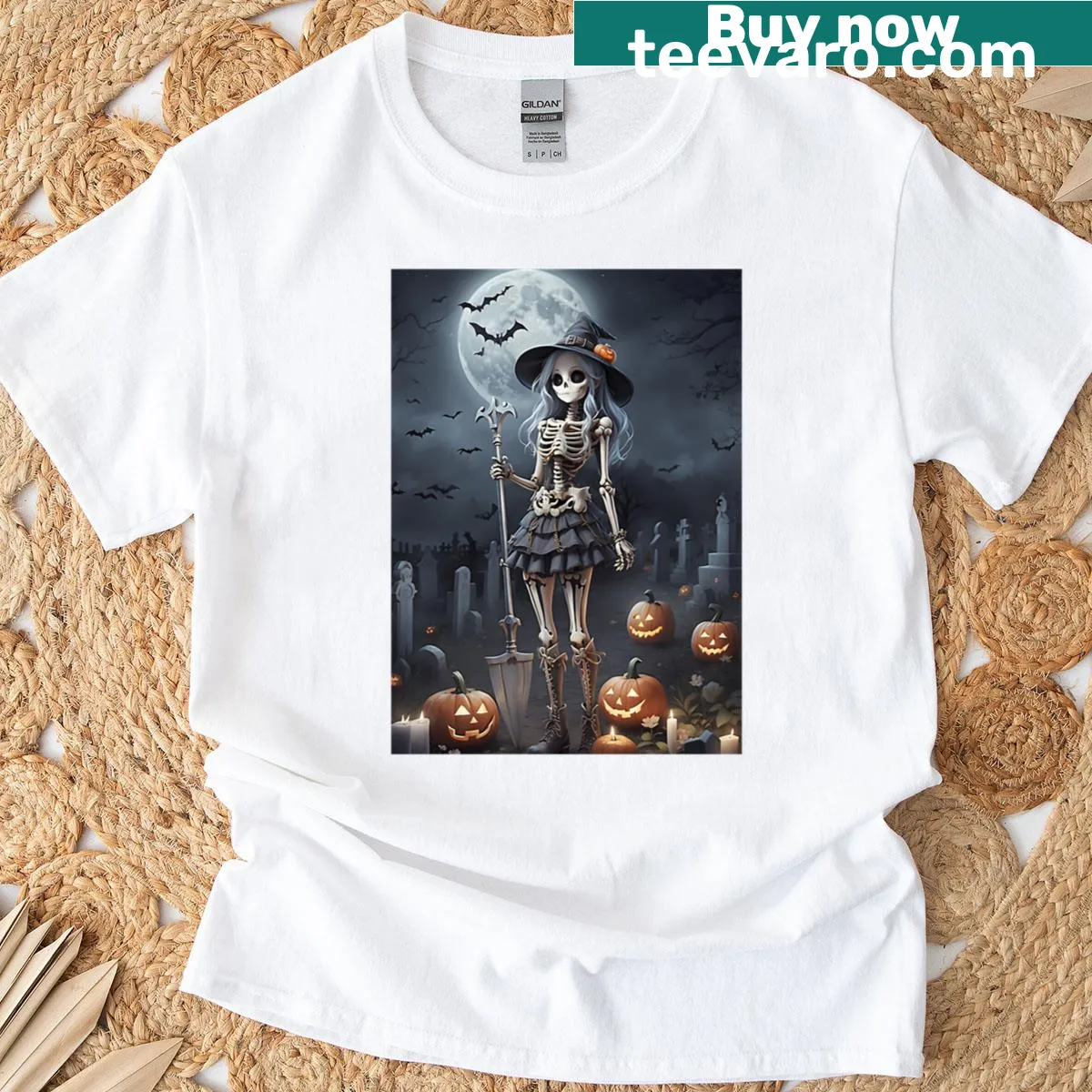 Whimsical Halloween princess graphic T-shirt — on a men's t-shirt