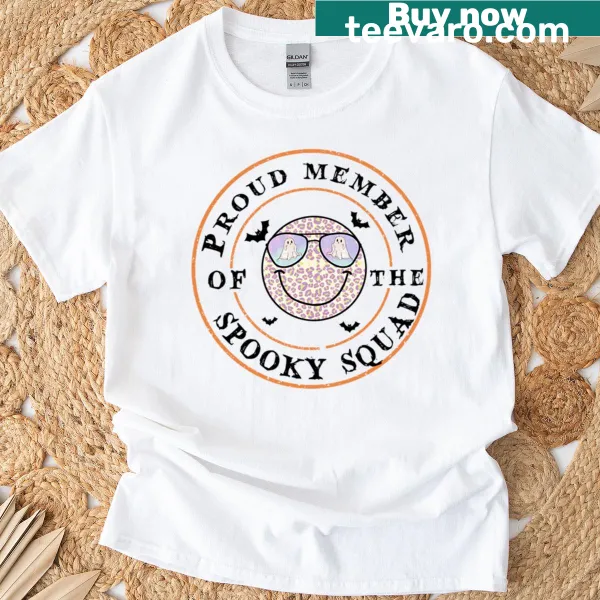 Halloween T-shirt with 'Proud Member Of The Spooky Squad' design