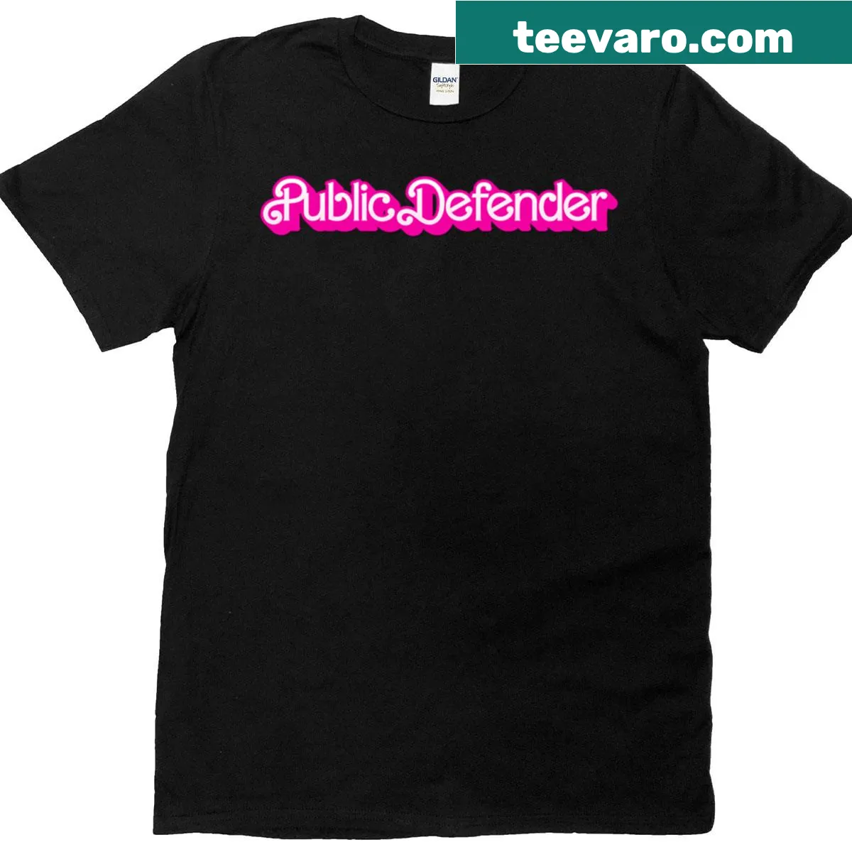 Public Defender t-shirt with bold text design — on a men's t-shirt