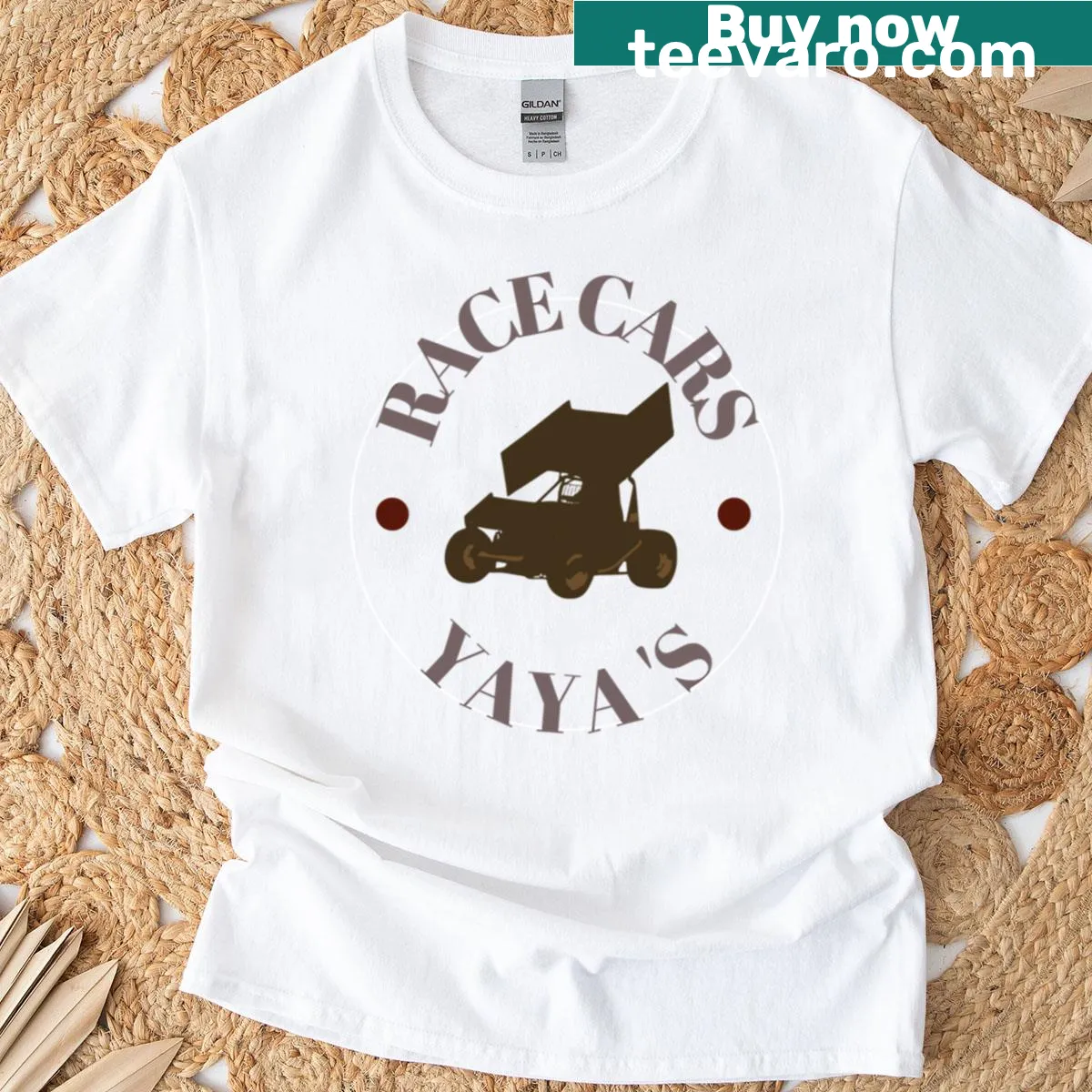 Typography graphic saying 'Race Car Yayas' for racing enthusiasts — on a men's t-shirt