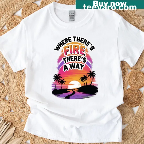 Retro 80s inspired T-shirt with motivational sunset graphic