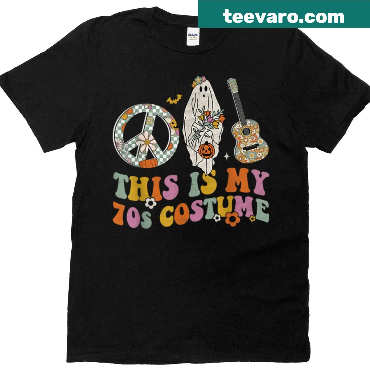 Retro 70s design T-shirt for Halloween — on a men's t-shirt