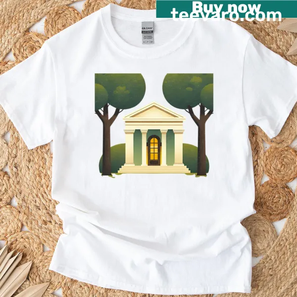 Illustration of a simple cottage on t-shirt