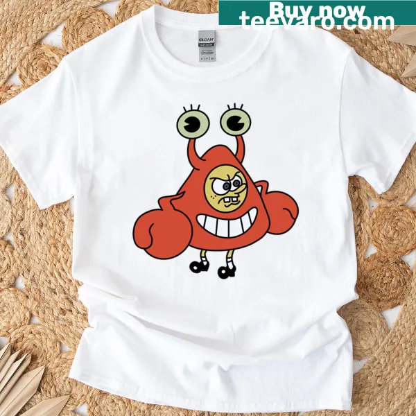 Cartoon crab illustration on a playful t-shirt