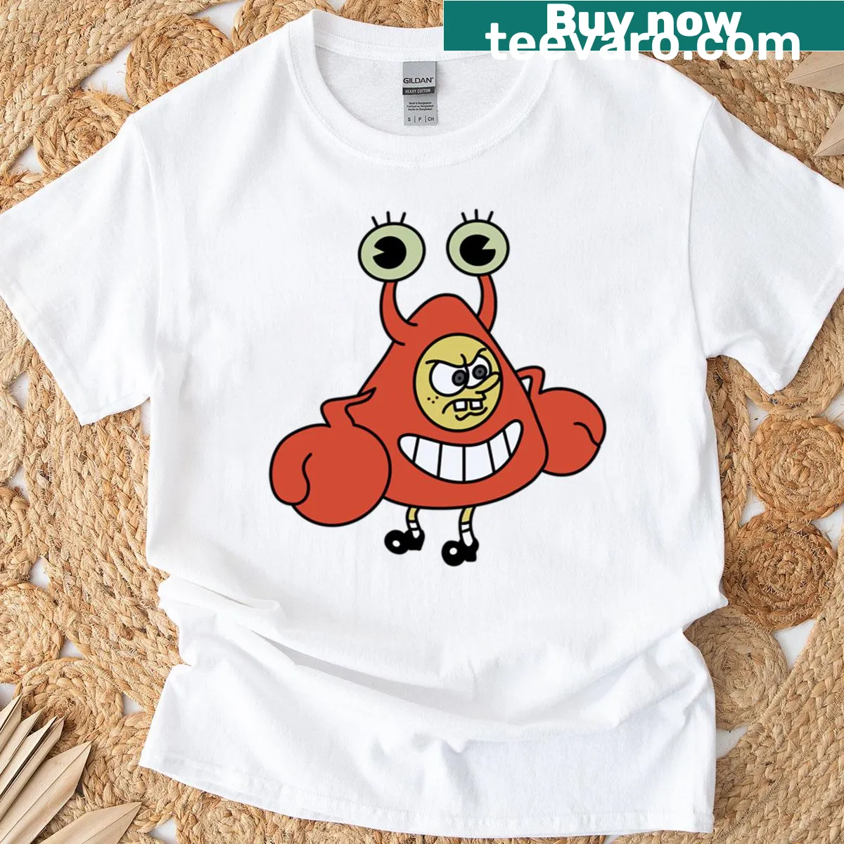 Cartoon crab illustration on a playful t-shirt — on a men's t-shirt