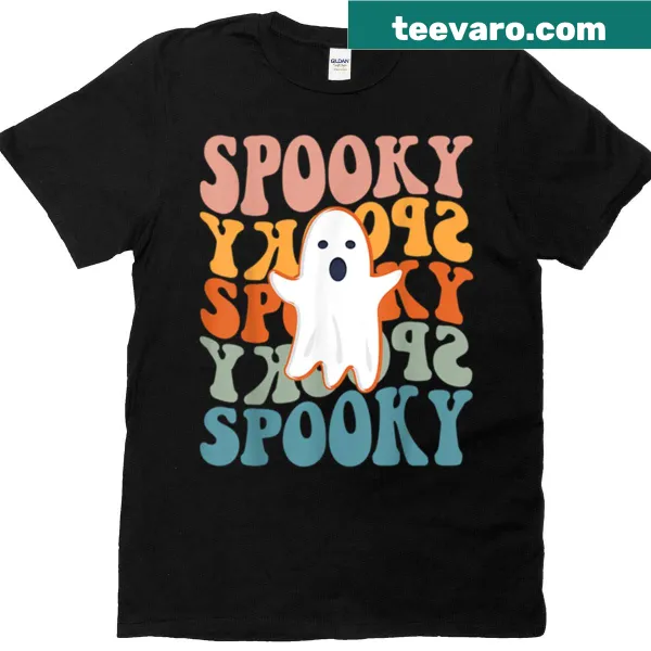 Retro Halloween design with spooky elements on oversized t-shirt