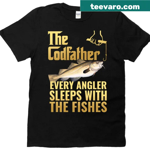 Cartoon graphic of The Codfather on t-shirt