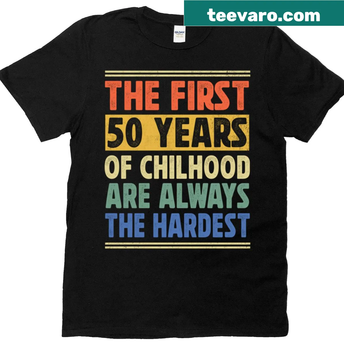 Funny typography for 50th birthday t-shirt — on a men's t-shirt