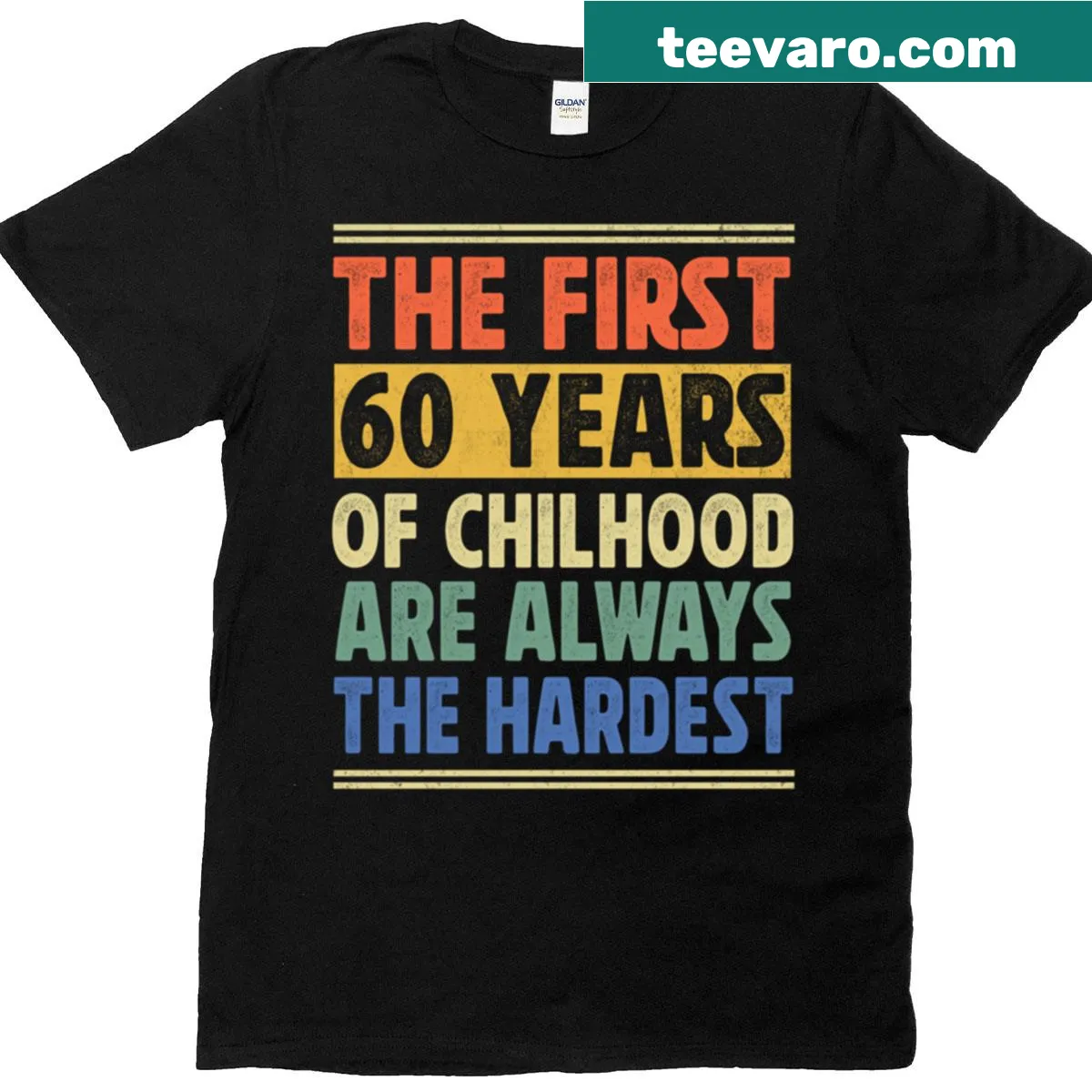Funny typography for 60th birthday t-shirt — on a men's t-shirt