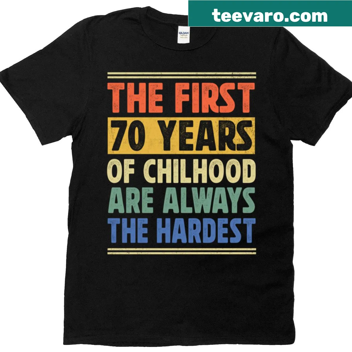 Funny typography for 70th birthday t-shirt — on a men's t-shirt