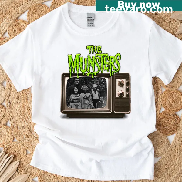 T-shirt featuring iconic characters from The Munsters television show