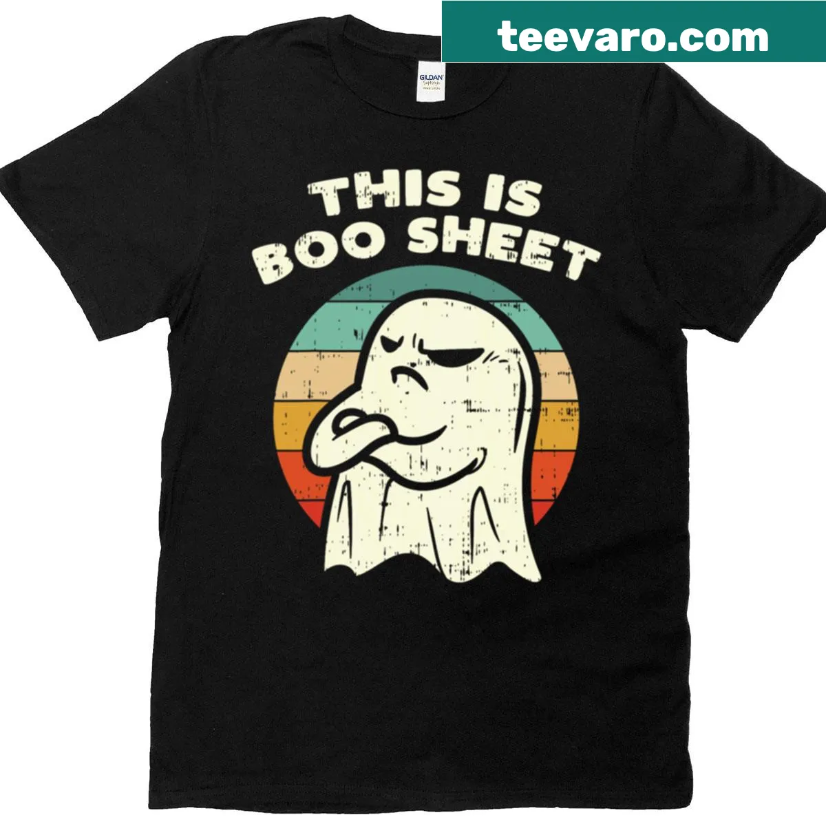 Funny ghost design with 'This Is Boo Sheet' text on a T-shirt. — on a men's t-shirt