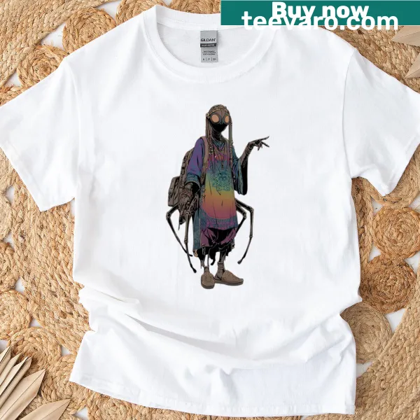 Edgy t-shirt with the phrase 'Cyber Nomad Of The Wastes' in a futuristic design