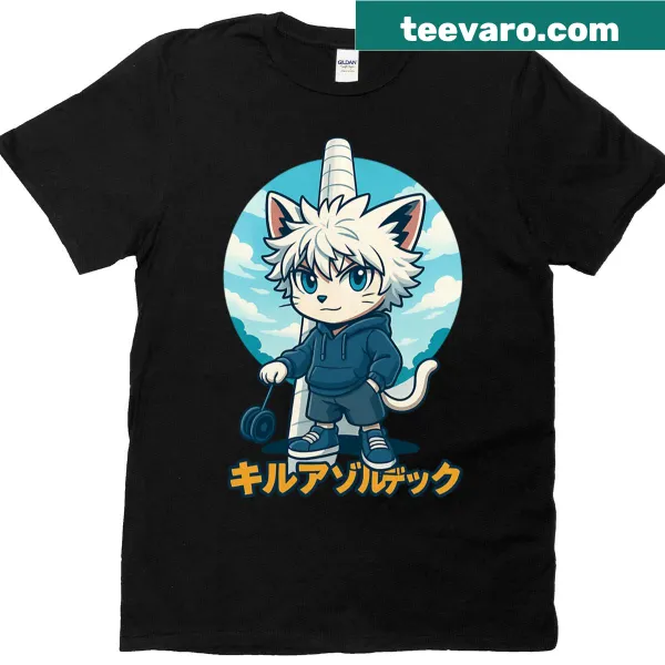 Clever cat-themed parody graphic on a T-shirt