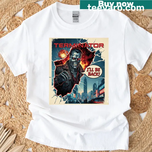 Retro T-shirt featuring a graphic from the Terminator film series