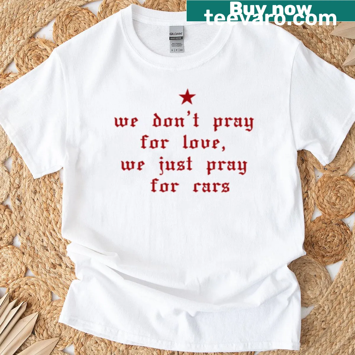T-shirt with a quote about cars and love — on a men's t-shirt