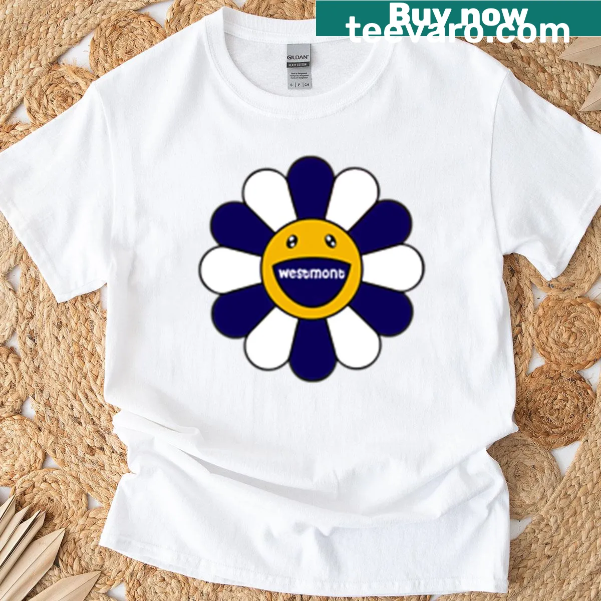 Floral face graphic on a T-shirt celebrating nature's beauty — on a men's t-shirt