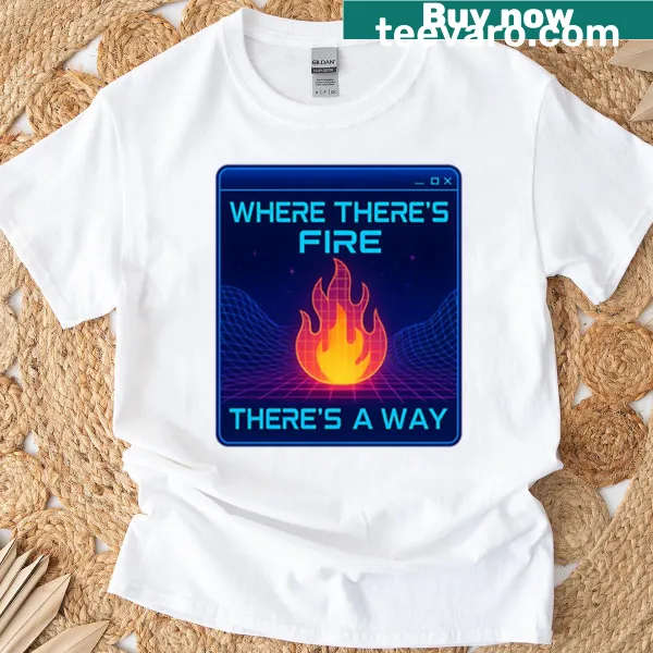 Futuristic Y2K graphic tee with flamewave design for gamers