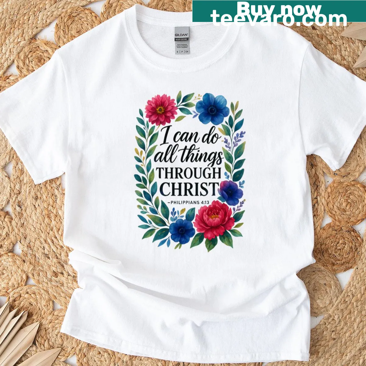 Inspirational T-shirt with 'With God All Things Are Possible' text — on a men's t-shirt