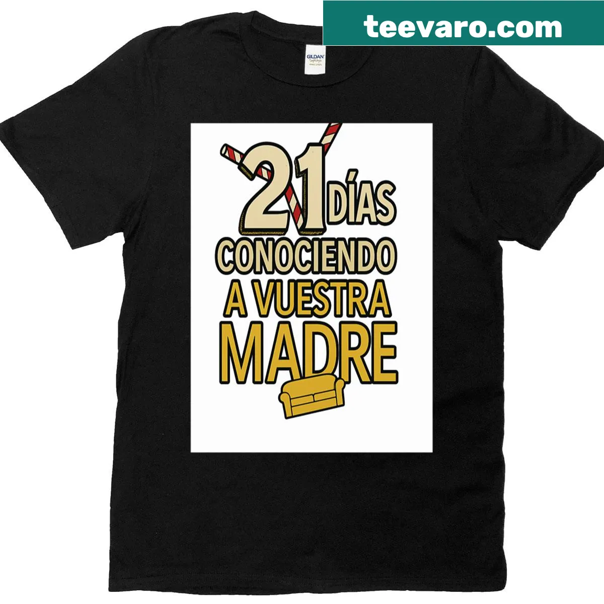 Minimalist T-shirt featuring bold typography stating '21 Days'. — on a men's t-shirt