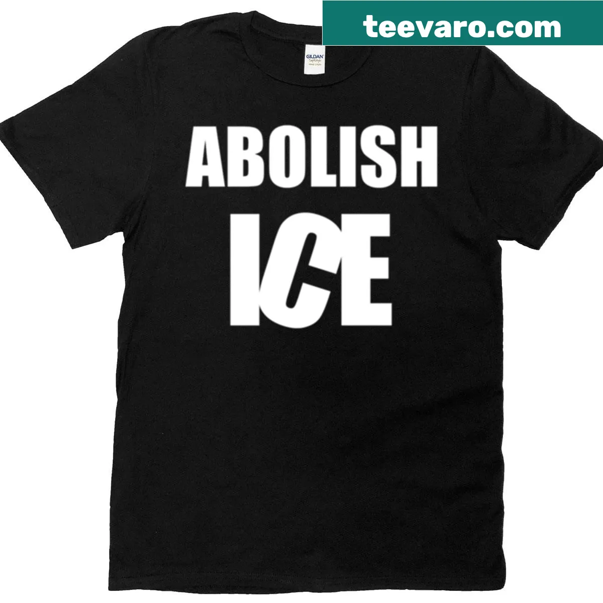 Bold t-shirt featuring the phrase 'Abolish Ice' prominently — on a men's t-shirt