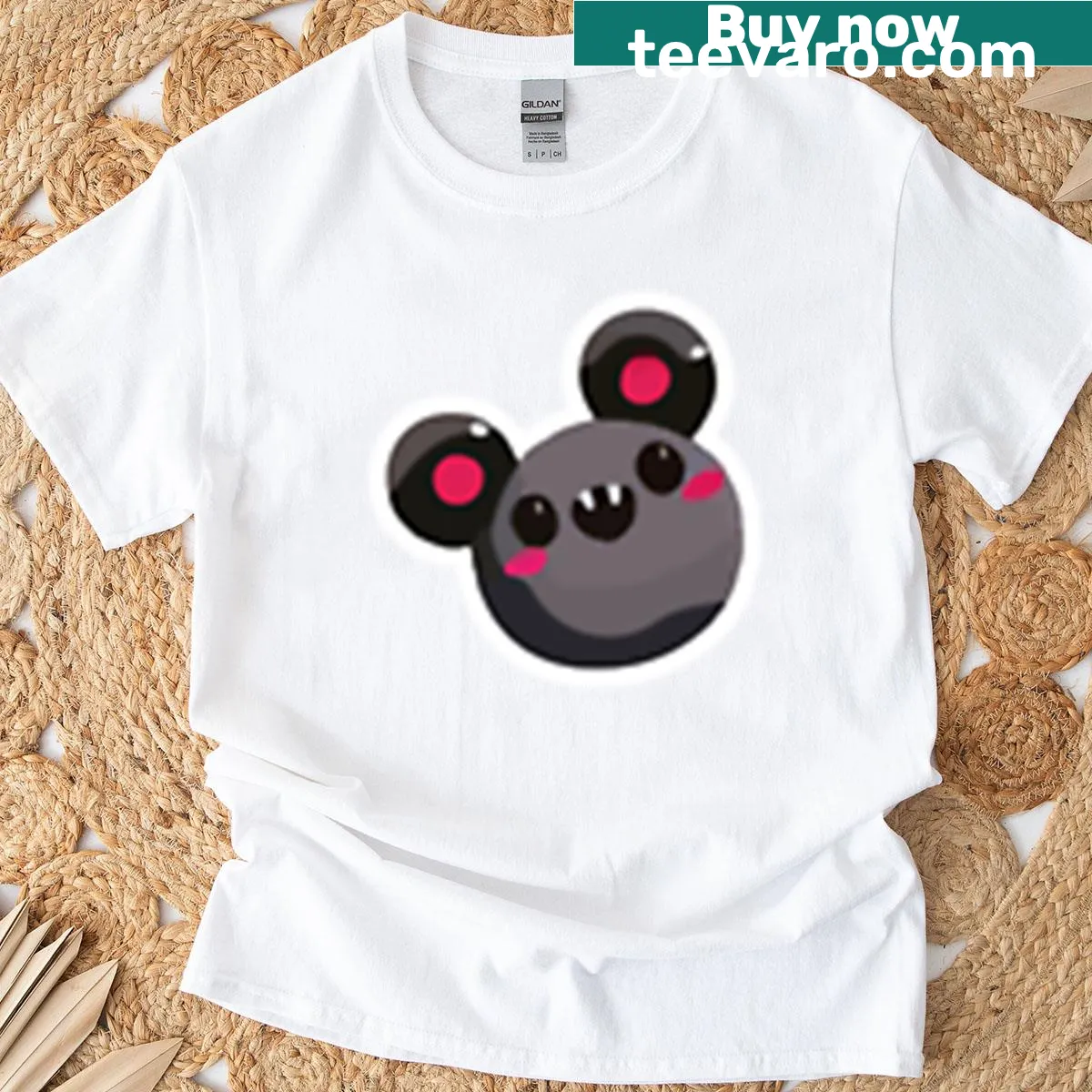 Cute bat illustration on a playful T-shirt. — on a men's t-shirt