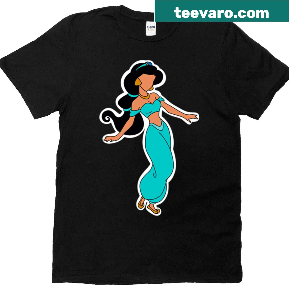 Illustrated t-shirt featuring an Arabian princess design — on a men's t-shirt