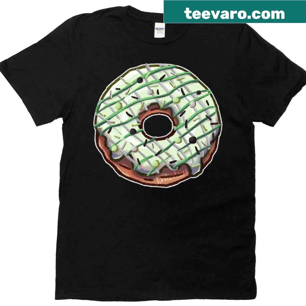 Aromantic donut design celebrating Pride Month on a T-shirt — on a men's t-shirt