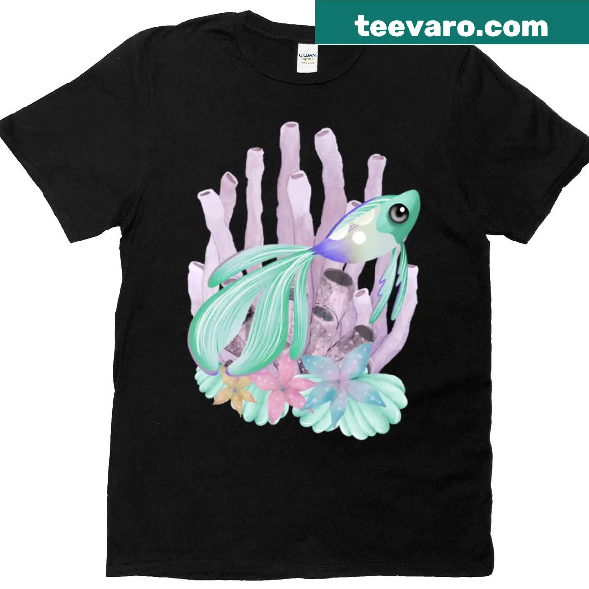 T-shirt featuring a serene graphic inspired by the beauty of the sea — on a men's t-shirt