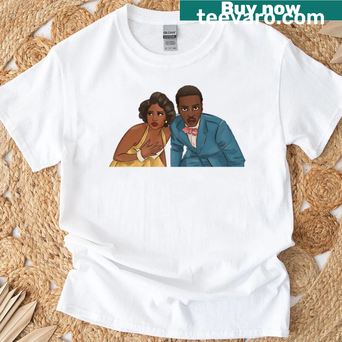 Illustrative T-shirt featuring Belinda with the 15th Doctor — on a men's t-shirt