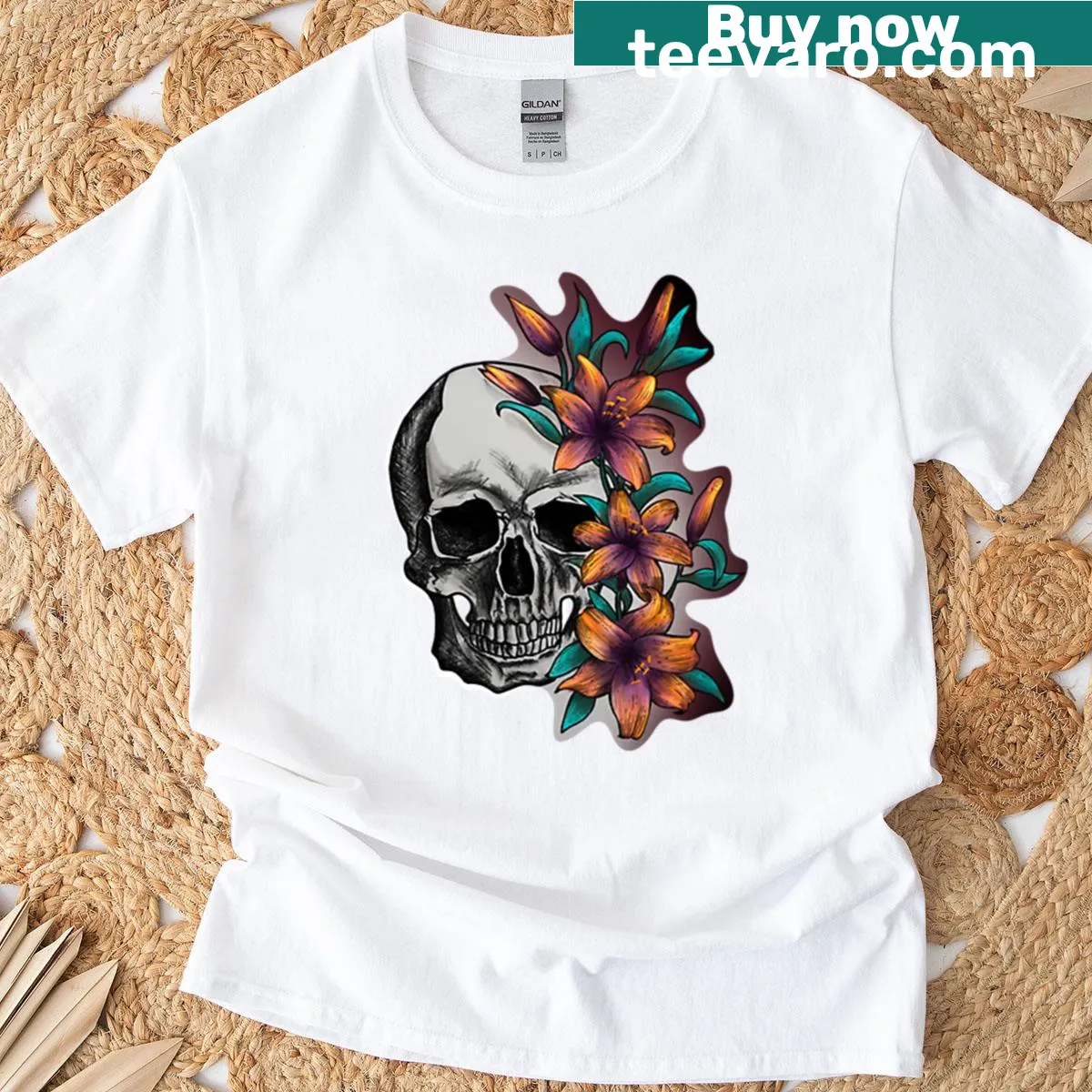 Typography design stating 'Bloom Within The Bones' on a t-shirt — on a men's t-shirt