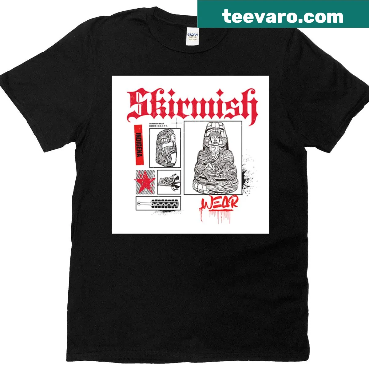 Cultural pride t-shirt featuring urban Chicano and Latino elements — on a men's t-shirt