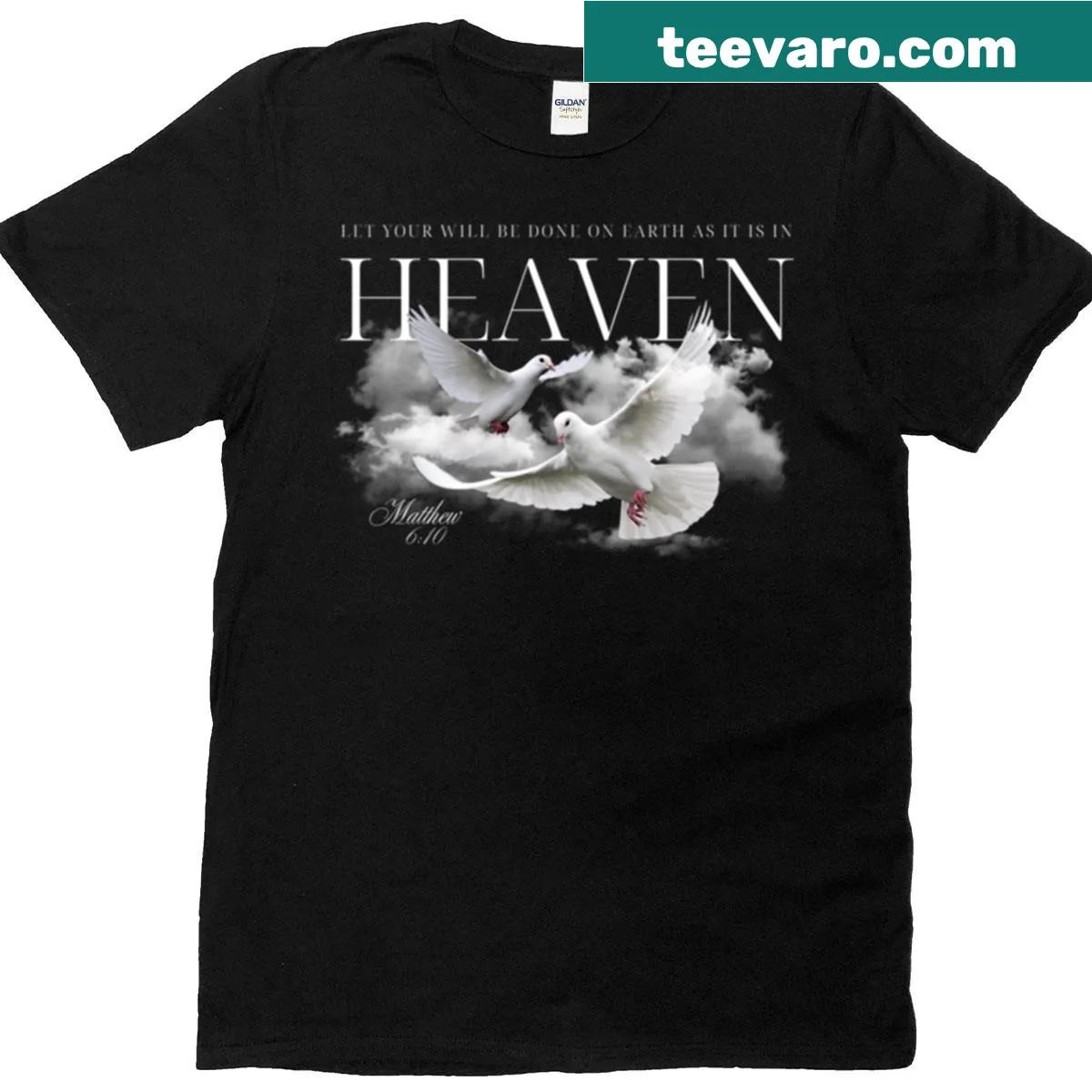 Bold typography Christian message on a stylish streetwear t-shirt — on a men's t-shirt