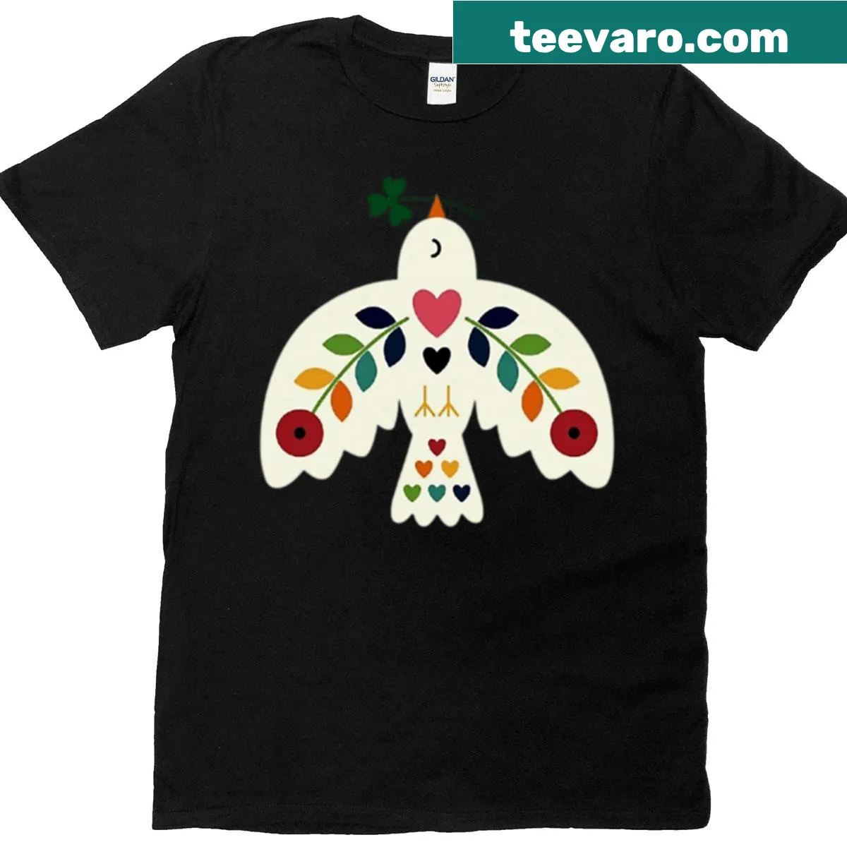 Artistic typography T-shirt design promoting peace — on a men's t-shirt