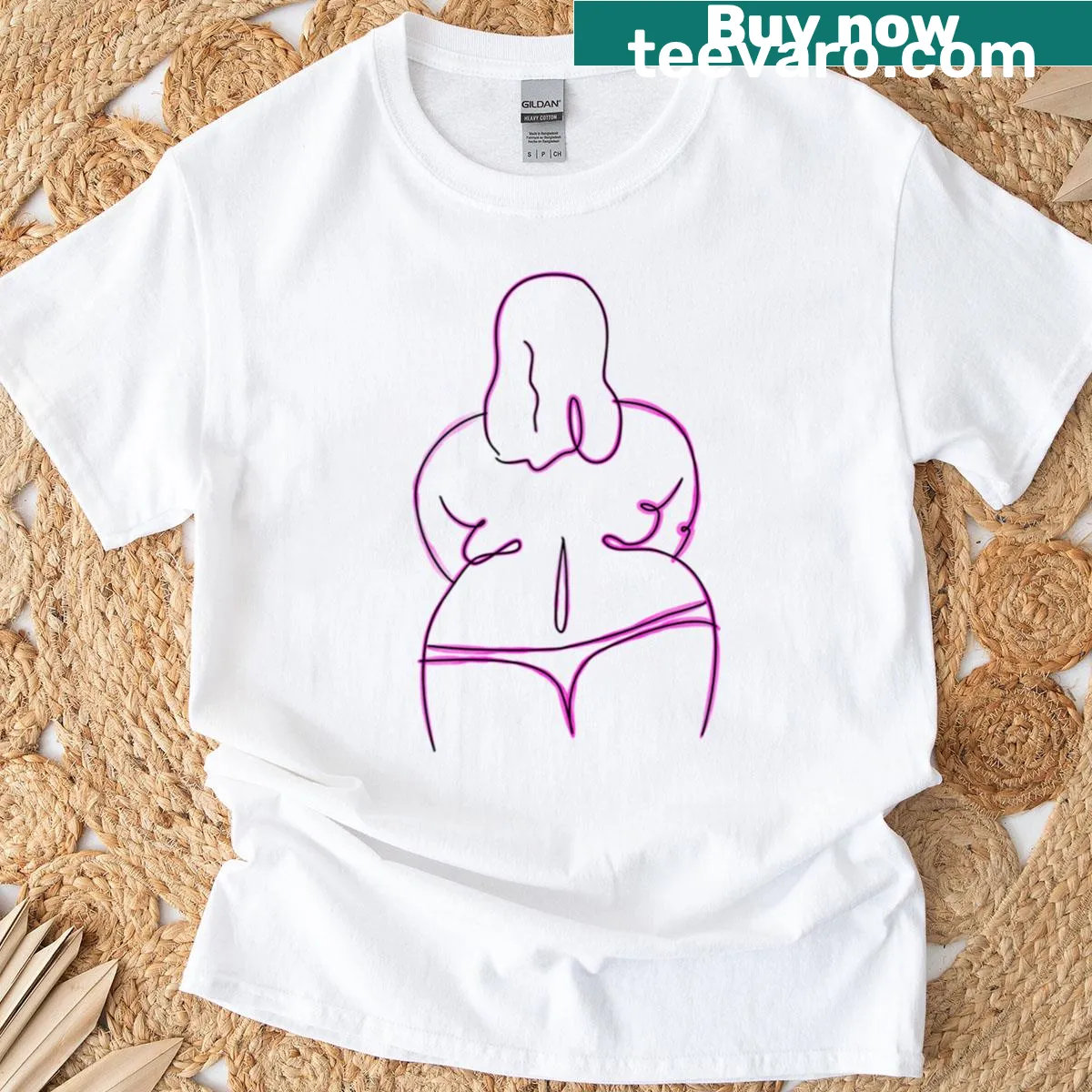 Line art T-shirt celebrating body positivity and self-love — on a men's t-shirt