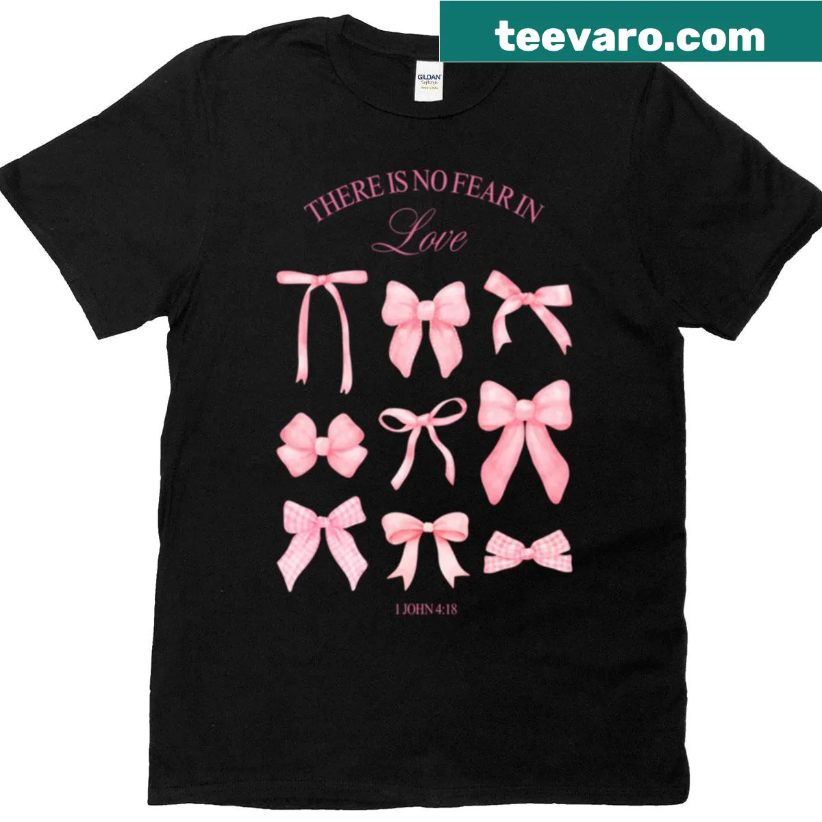 Inspirational T-shirt with the phrase 'There Is No Fear In Love' — on a men's t-shirt