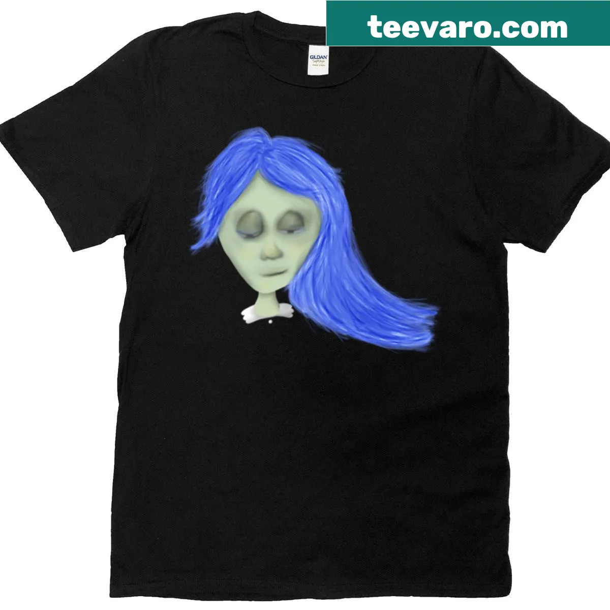 Creepy Zombie Girl t-shirt featuring an eerie illustration — on a men's t-shirt