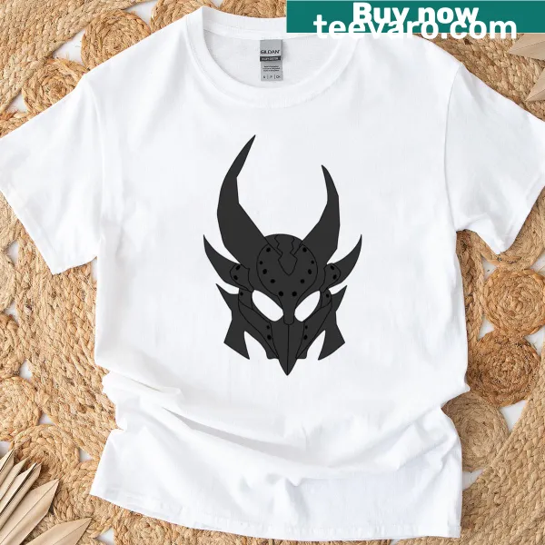 Daedric helmet t-shirt with intricate fantasy design