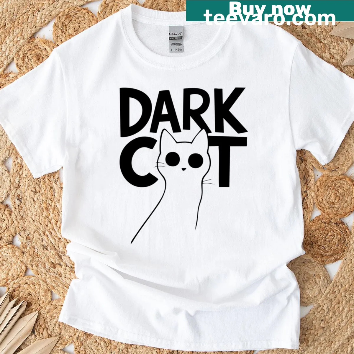 Stylized dark cat illustration by Italianfreak — on a men's t-shirt