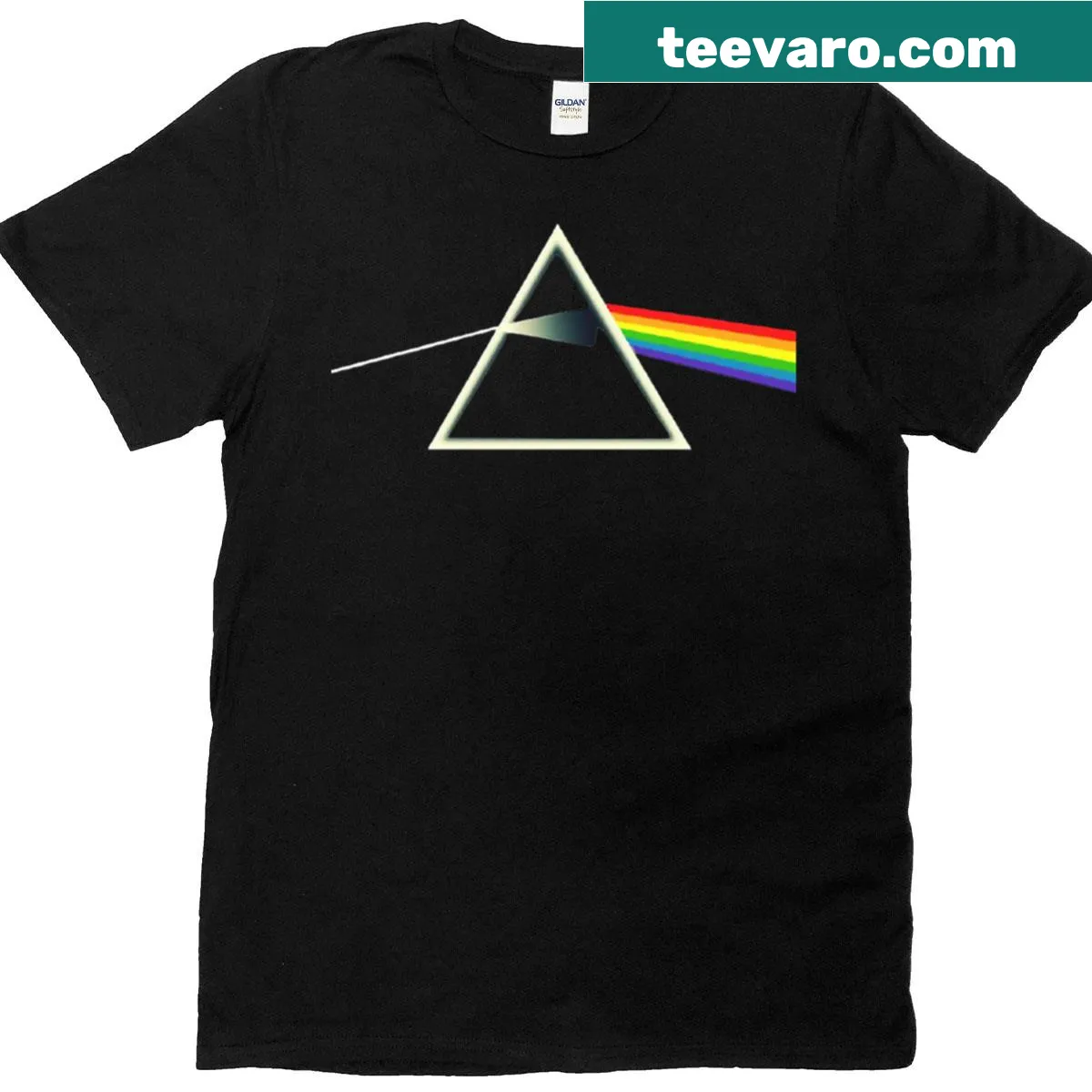 Dark Side Of The Moon t-shirt featuring iconic album graphics — on a men's t-shirt