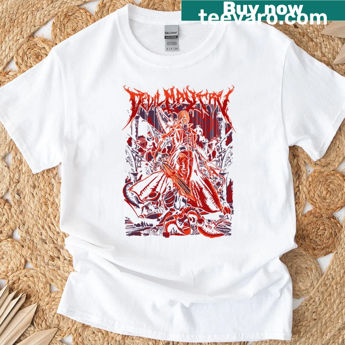 Fan art T-shirt inspired by the Devil May Cry series — on a men's t-shirt