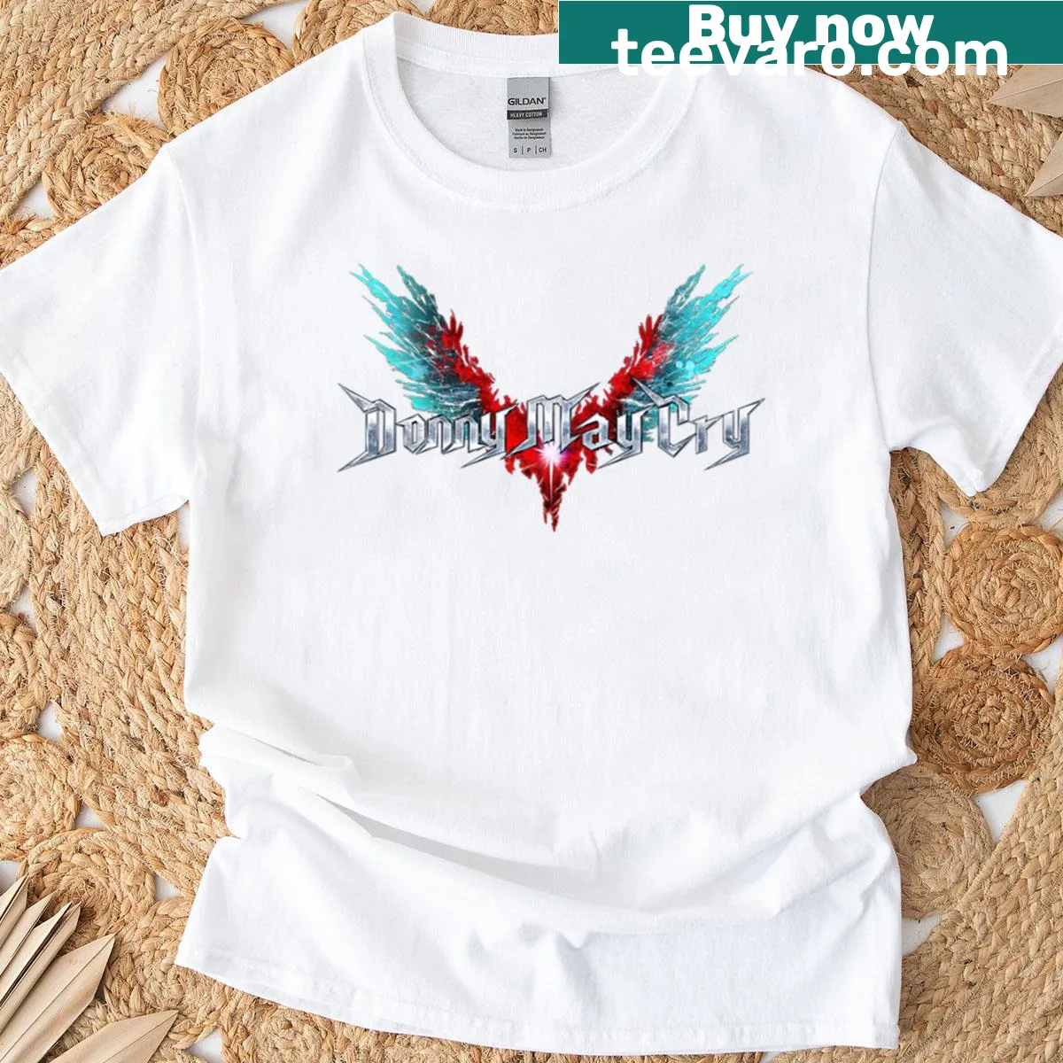 DMC Donny May Cry typography t-shirt for gamers. — on a men's t-shirt
