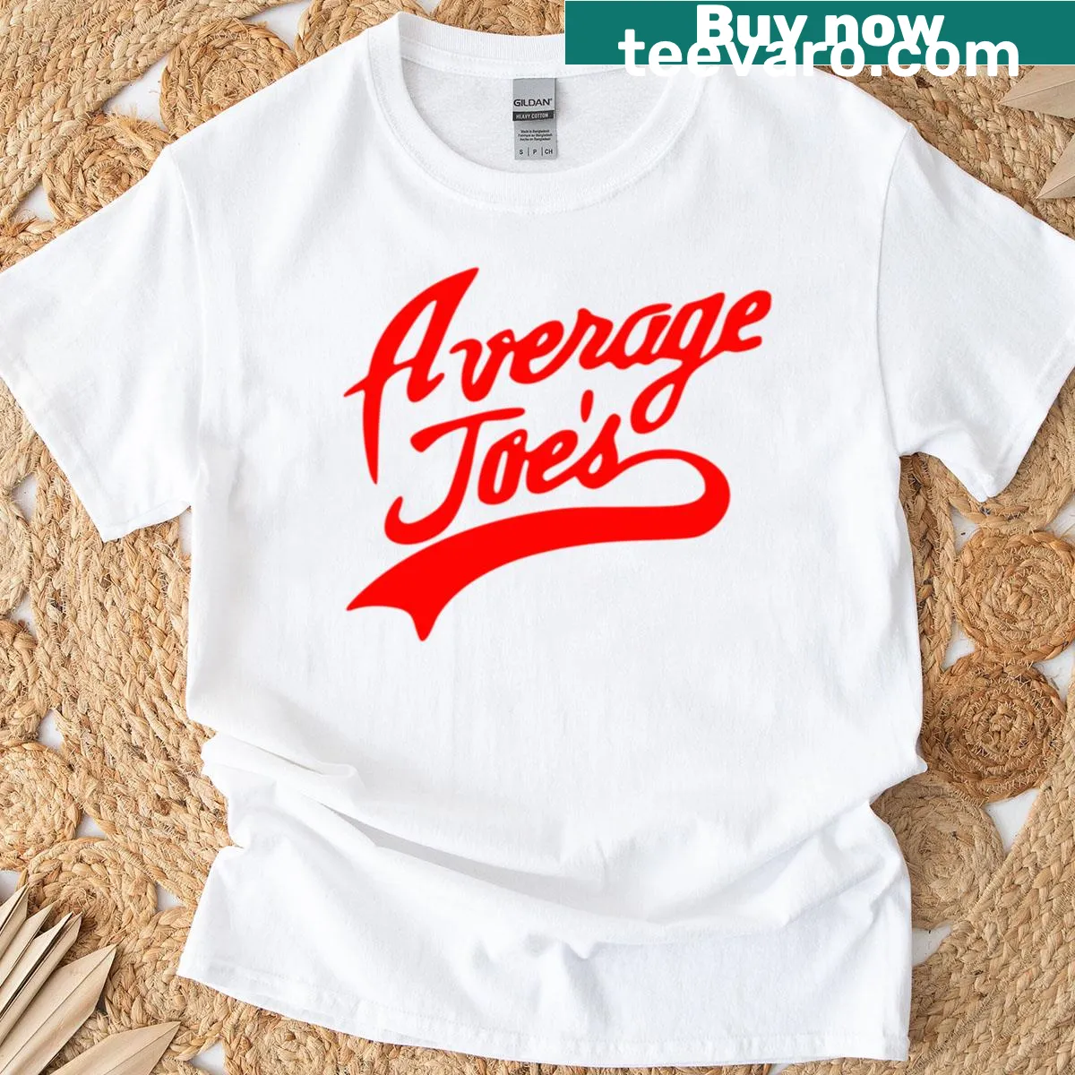 Playful t-shirt celebrating dodgeball with an illustration of Average Joes. — on a men's t-shirt