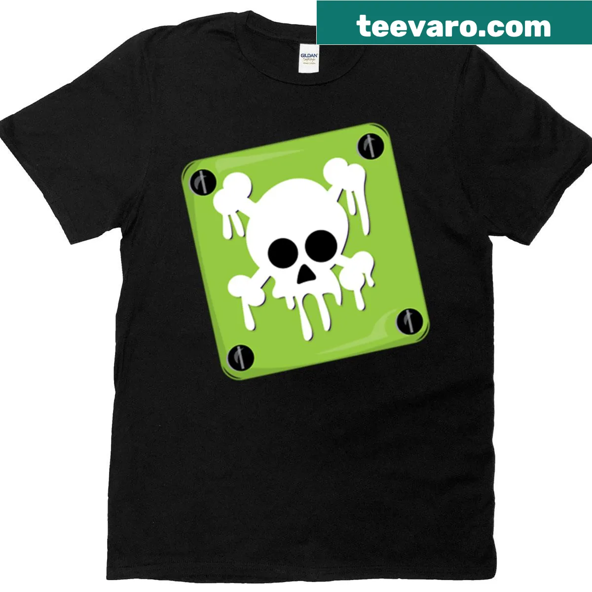 Daring T-shirt with a dripping skull and crossbones graphic — on a men's t-shirt