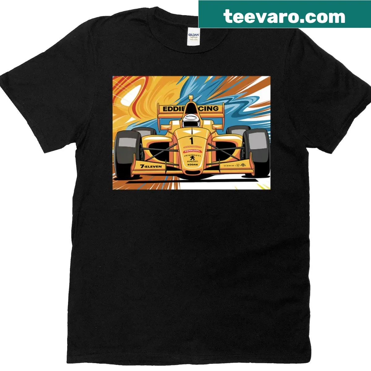 T-shirt honoring F1 legend Eddie Jordan — on a men's t-shirt