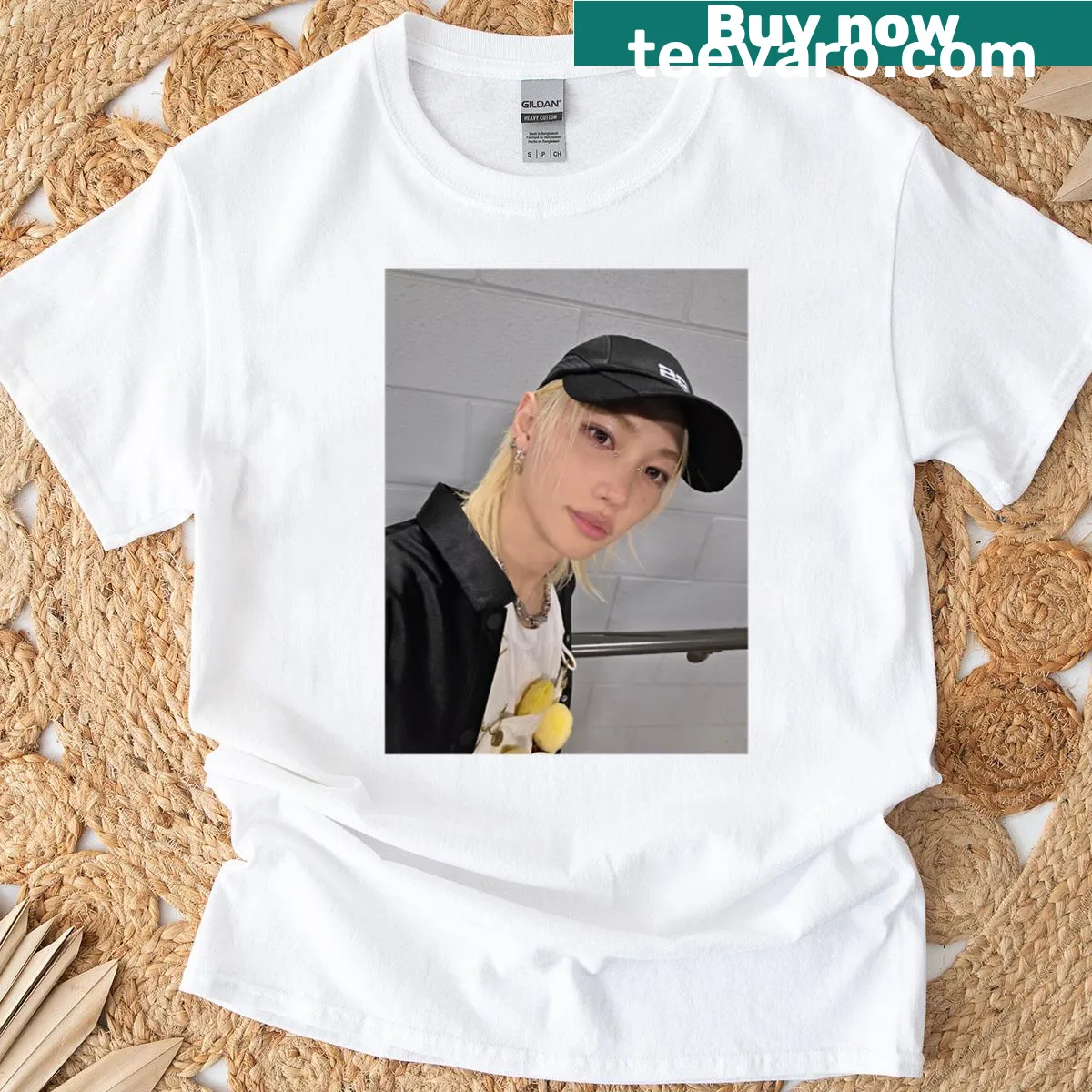 Playful cat in a bubble illustration on a t-shirt — on a men's t-shirt