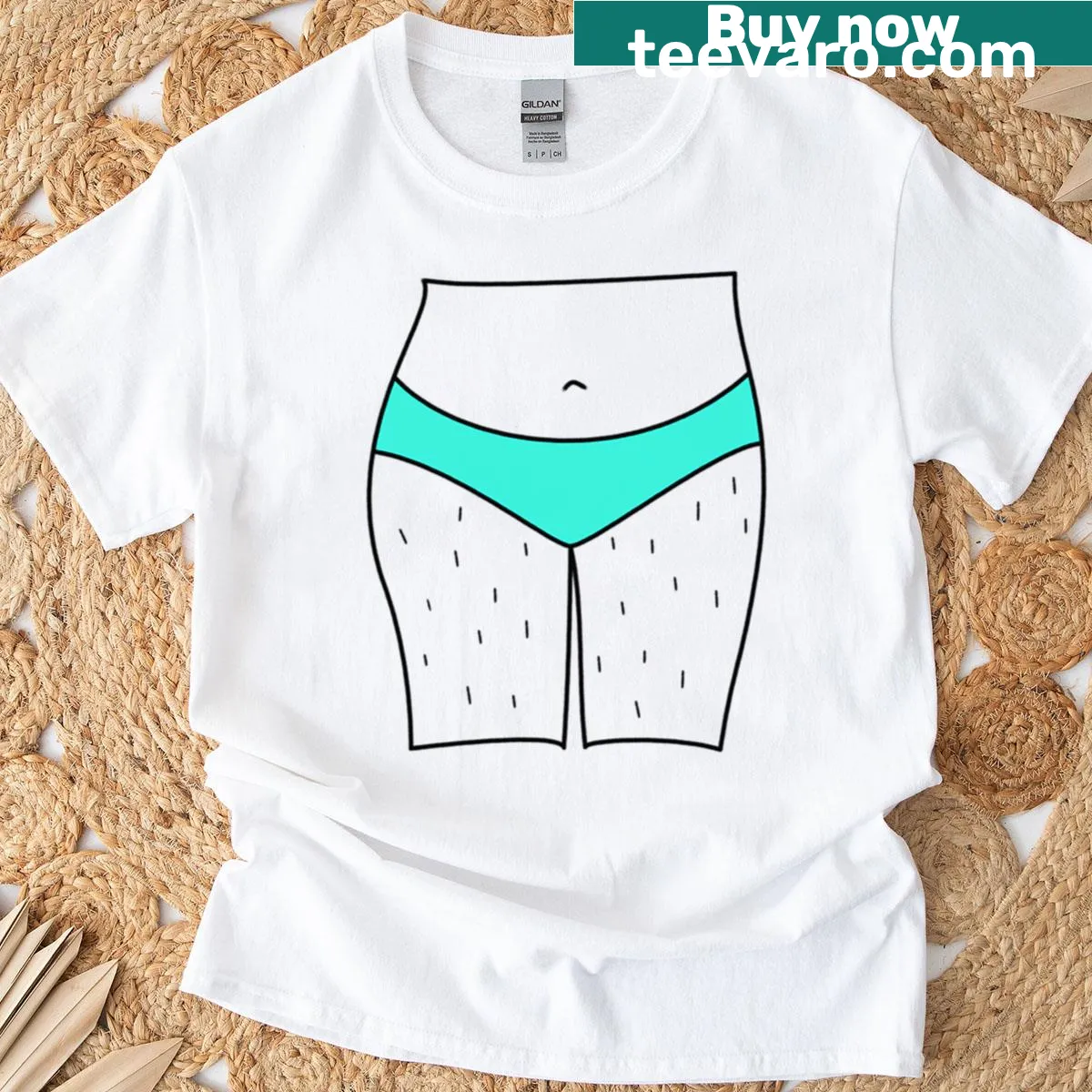 Line art of a woman celebrating body positivity on a t-shirt — on a men's t-shirt