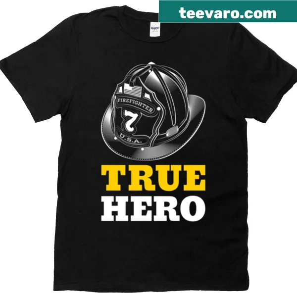 Text design honoring firefighters as true heroes