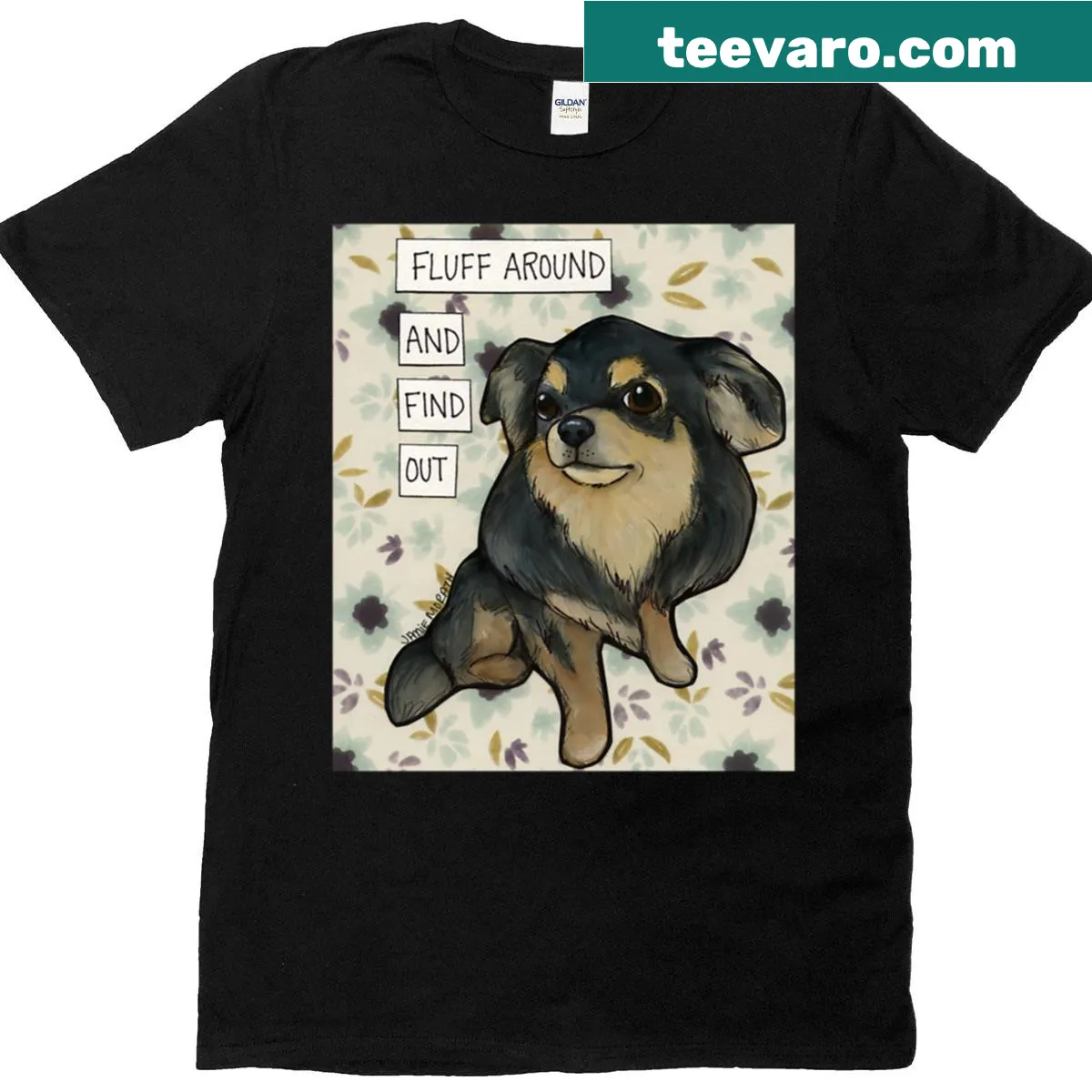 Hand-drawn Chihuahua illustration on a t-shirt — on a men's t-shirt