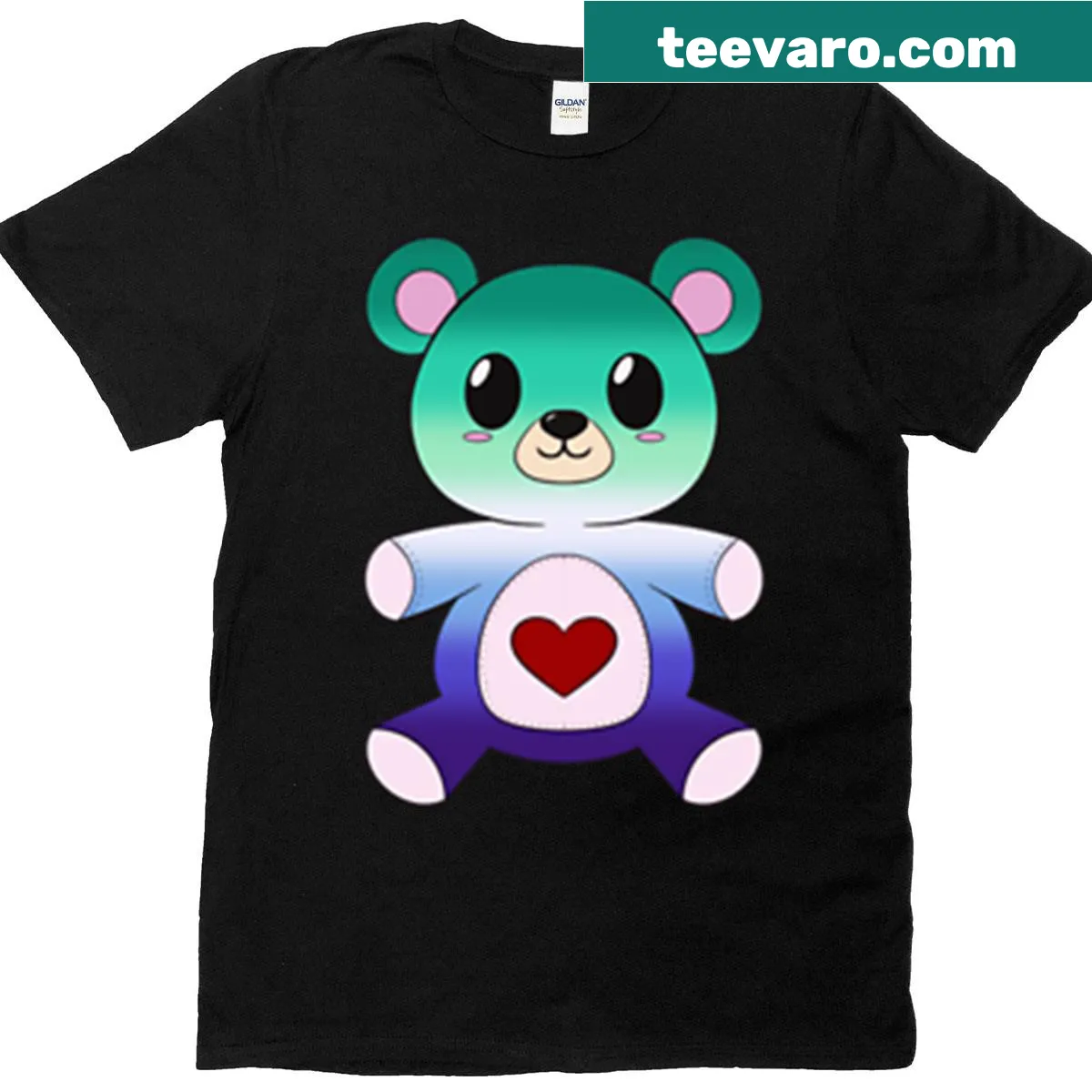 Illustrated teddy bear graphic representing love and pride — on a men's t-shirt